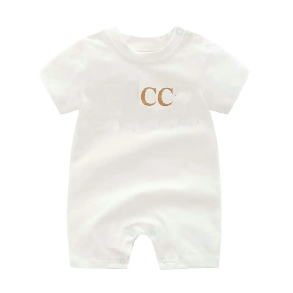 Qualità New Fashion High Neonato Neonato Baby Boys and Girls Letter Pagliaccetto Designer New Baby Vestiti 100 Cotton Brand Kids Pagliaccetti