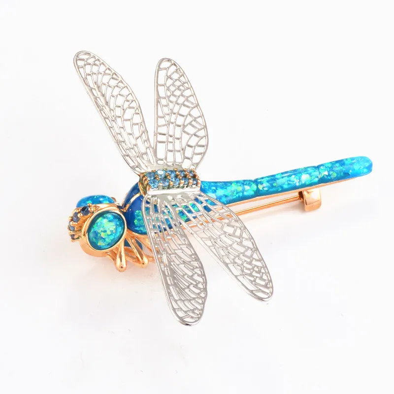 2021 Opala Dragonfly Brooch Pin Casaco Camisola Placa Pingente De Fivela Cachecol Imitação Inseto Homens Mulheres Animais Broches Jóias