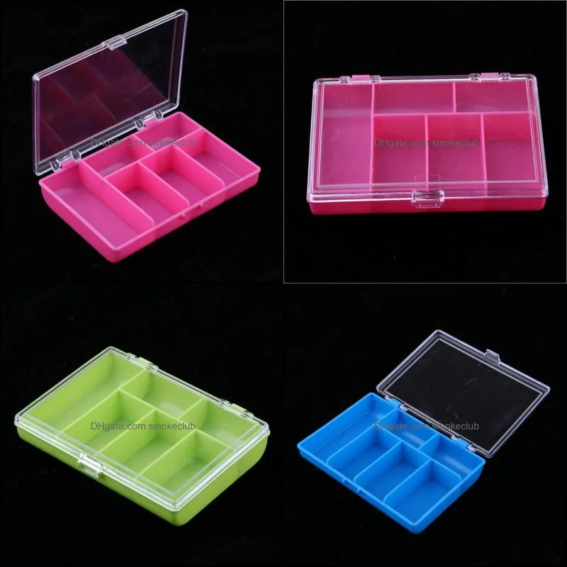 Fishing Accessories Portable Lure Hook Box 6 Compartments Hard Plastic Storage Case Container Organizer