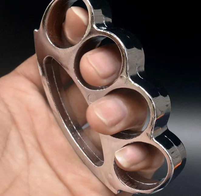 Vikt Cirka 126g Metall Mässing Knuckle Duster Fyra Finger Självförsvarsverktyg Fitness Utomhus Säkerhetsförsvar Ficka EDC-verktyg Skyddsutrustning