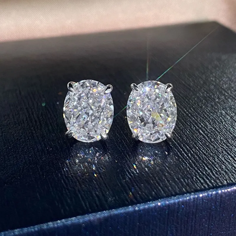 Orecchini A Cerchio In Argento 925 Con Zirconi 5A - Ovali A Forma Di U, Ipoallergenici, Gioielli Eleganti Per Donna E Ragazza - Disponibili In Argento, Oro Rosa E Oro