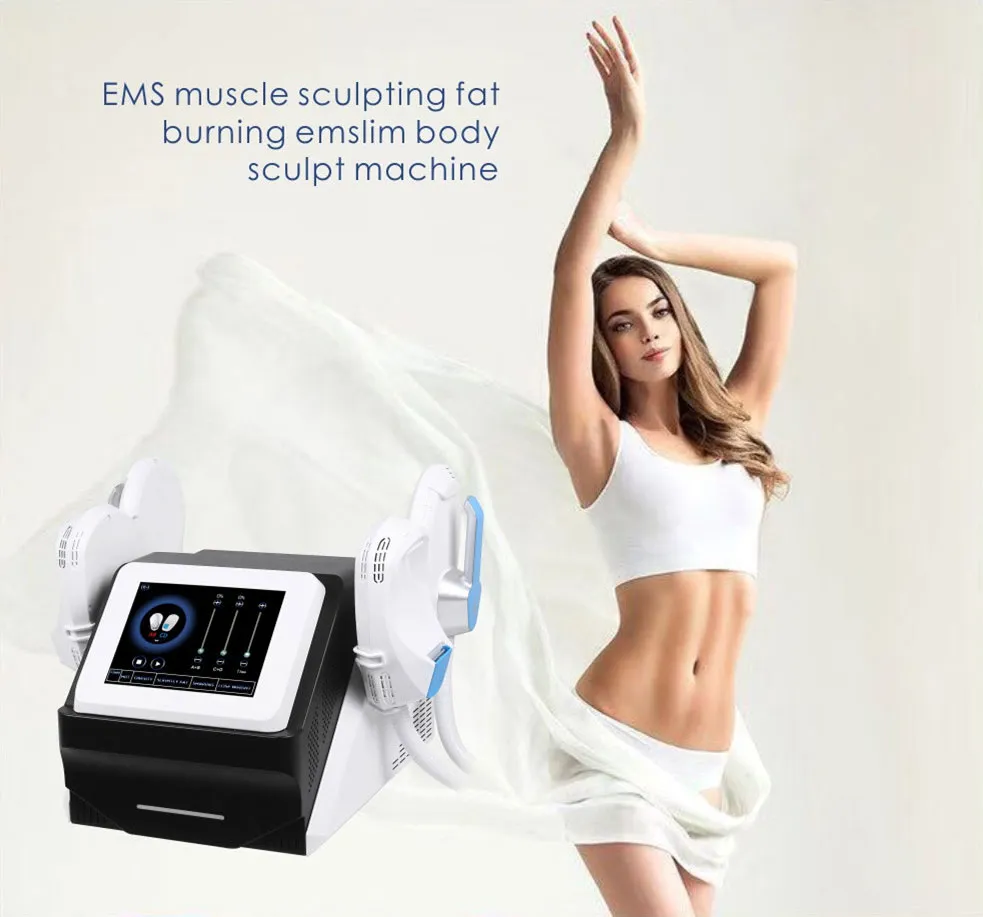 CE 승인 높은 전력 바디 쉐이핑 4 핸들 EMS 근육 자극기 장치 휴대용 Hi-Emt Fat Burn HIP Lift Body Contouring Fitness Machine