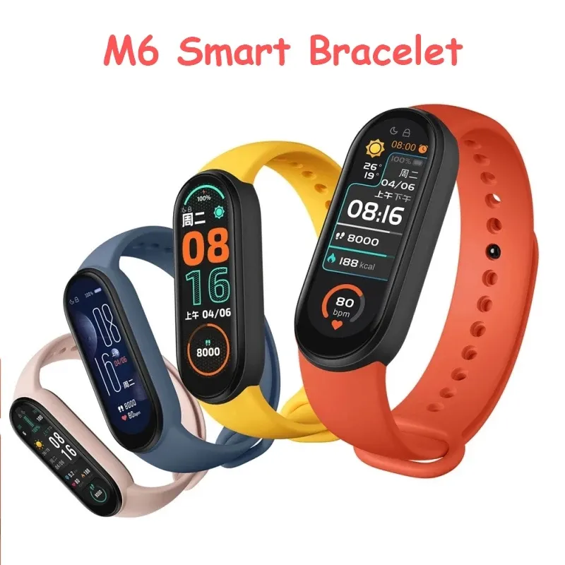 Reloj de pulsera inteligente M6, rastreador de actividad física, banda inteligente, Monitor de presión arterial y frecuencia cardíaca, banda inteligente para teléfono XIaomi iOS Android