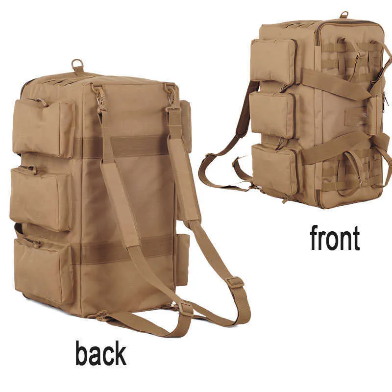 50L屋外ミリタリーバッグ戦術的なバックパック大容量キャンプバッグメンズハイキング旅行登山陸軍荷物バッグQ0721