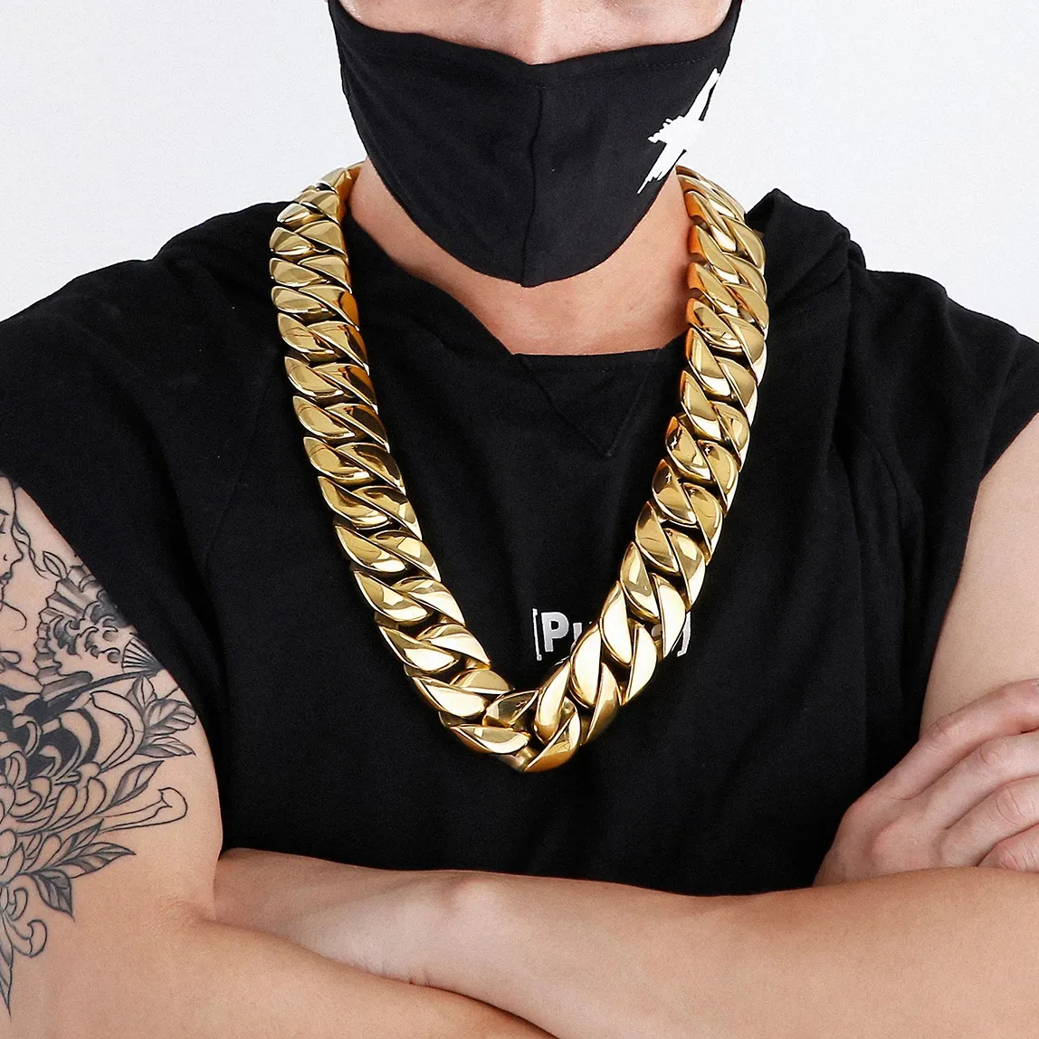 Twist Chain Punk Necklace - Thick Stainless Steel Chains Men Jewelry  Accessories