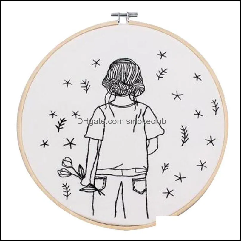 Other Arts And Crafts DIY Embroidery Girls Handwork Needlework For Beginner Cross Stitch Kit Ribbon Painting No Hoop Home Decoration