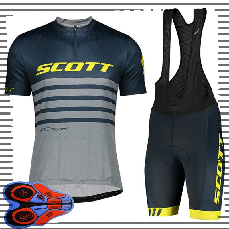 SCOTT team Cycling Short Sleeves jersey (bib) shorts sets Mens Summer Respirant Route vélo vêtements VTT vélo Tenues Sport Uniforme Y21041495