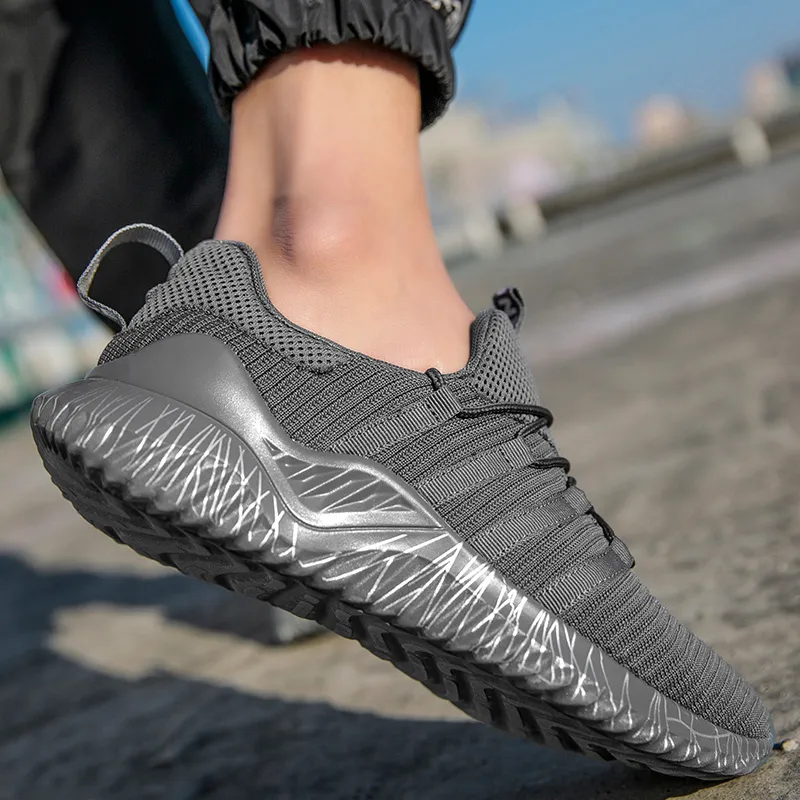 2021 High Quality Mens Womens Knit Running Sports Shoes Triple Black Pink Breathable Comfortable Couples Outdoor Trainers Sneakers BIG SIZE 35-46 Y-H1503