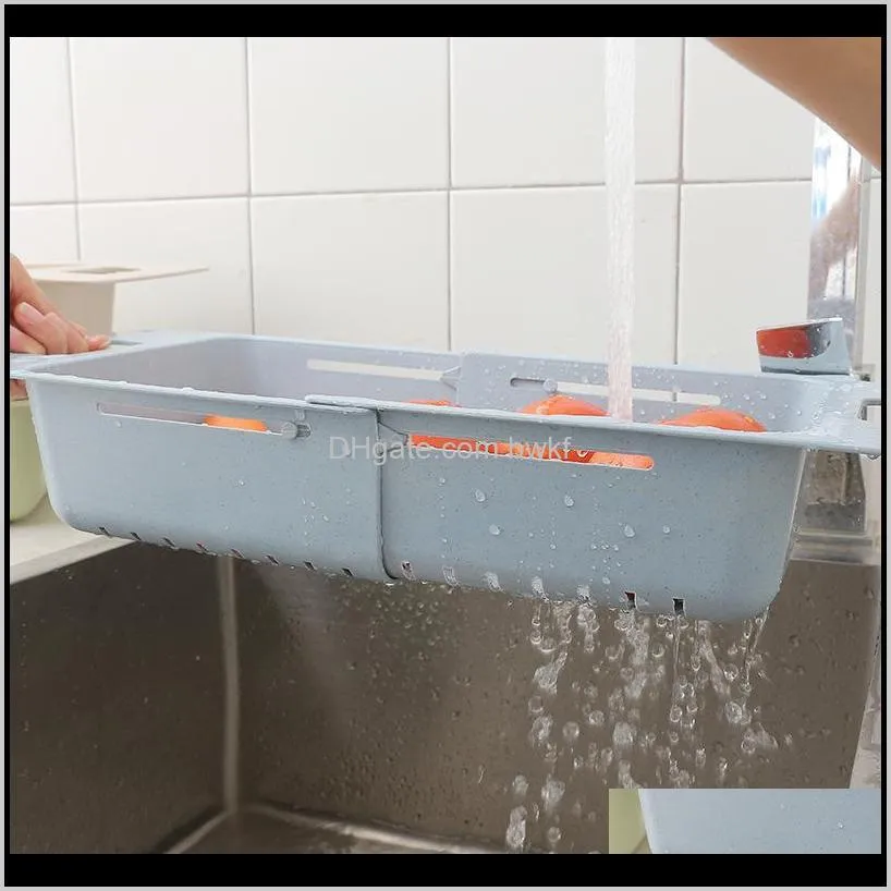 adjustable dish drainer sink drain basket washing vegetable fruit plastic drying rack kitchen accessories organizer