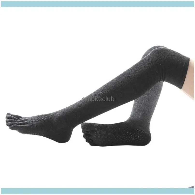 Pilates Dance High Socks Over the Knee Five Toe Womens Cotton Sport Yoga Socks Women Yoga Gym Energy Small Decors