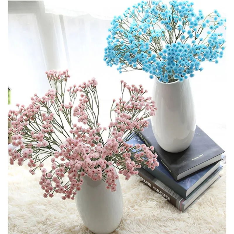 Dekoratif Çiçek Çelenkleri 90 Kafalar Yapay Yanlış Gypsophila Düğün Dekorasyon Doğum Günü Diy Pos Props Çiçek Şubesi Ev Dekor