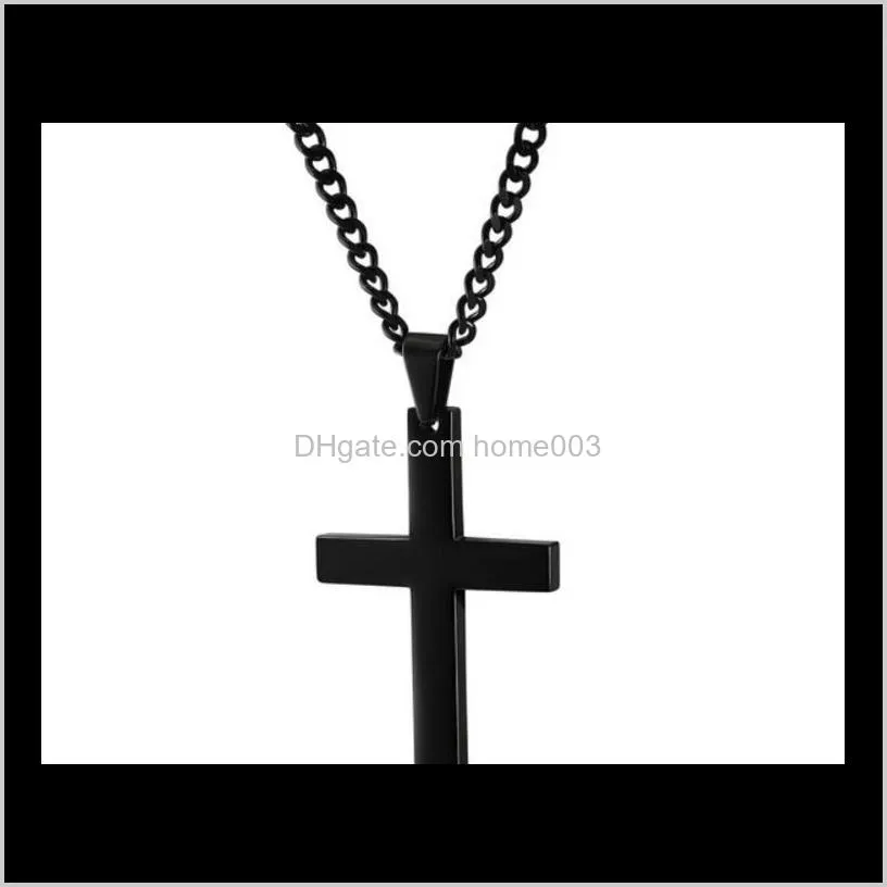 mens cross pendant necklaces stainless steel link chain necklace statement charm popular jewelry gifts fashion accessories