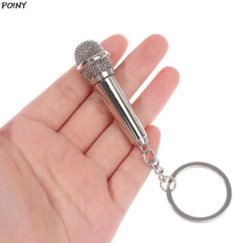 Ny ankomst Keychain Cute Design Music Gifts Key Chain Key Ring Mikrofon Keychain Fashion Keint Rinkets G1019