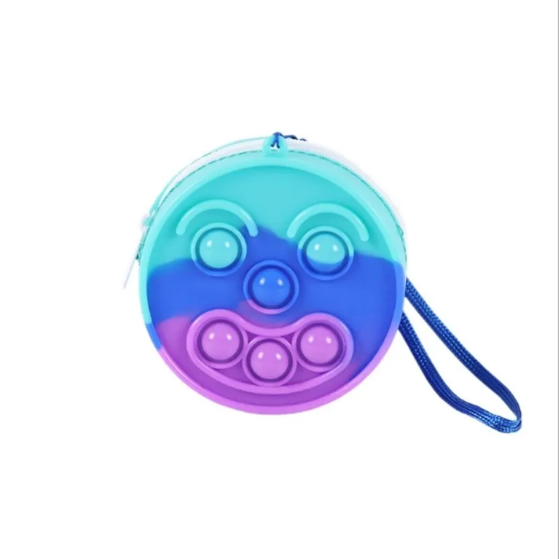 Party Favor Fidget Toys Push Bubbles Toy Rainbow Unicorn Coin Purse Wallet Ladies Bag Silica Simple Dimple Crossbody Bags For child