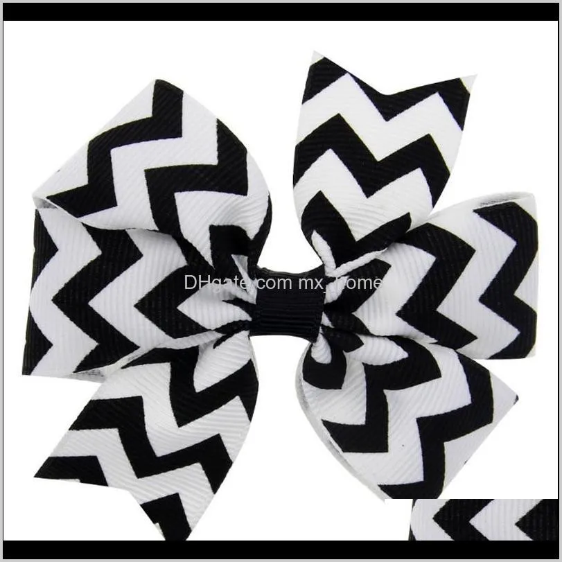 hot sale baby bow hairpins girls grosgrain ribbon wave bows with clip boutique bows hairpins for children kids hair accessories