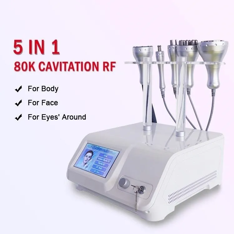 2021 Multifunctional 80K 5 in 1 RF Ultrasonic Cavitation Body Shaping Fat Reduction Massage Beauty Equipment with CE Approved