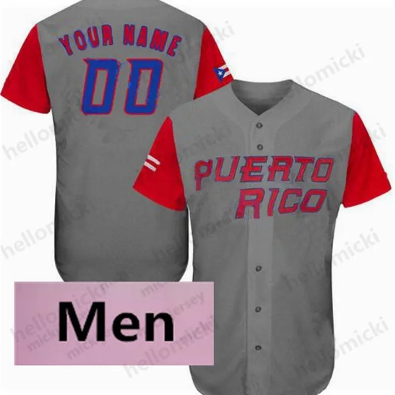 Puerto Rico WBC Baseball Jerseys Correa Yadier Molina 9 Javier Baez 12