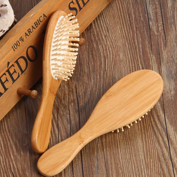 Party Favor Natural Bamboo Szczotka Zdrowa Pielęgnacja Masaż Hair Combs Andystatyczne Detangling Airbag Hairbrush Hair Styling Tool Sn4438