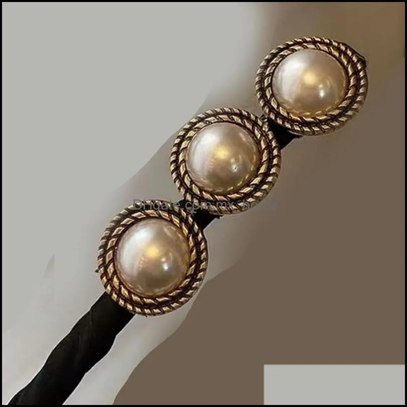 Pearl Hairpin Hair Accessories For Women Metal Simple Statement Jewelry Crystal Rhinestone Gifts