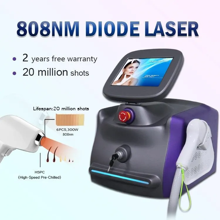 2021 Gładka skóra Przenośna stała 808nm Dioda Laserowy Usuwanie włosów 20 milionów zdjęć sprzęt kosmetyczny