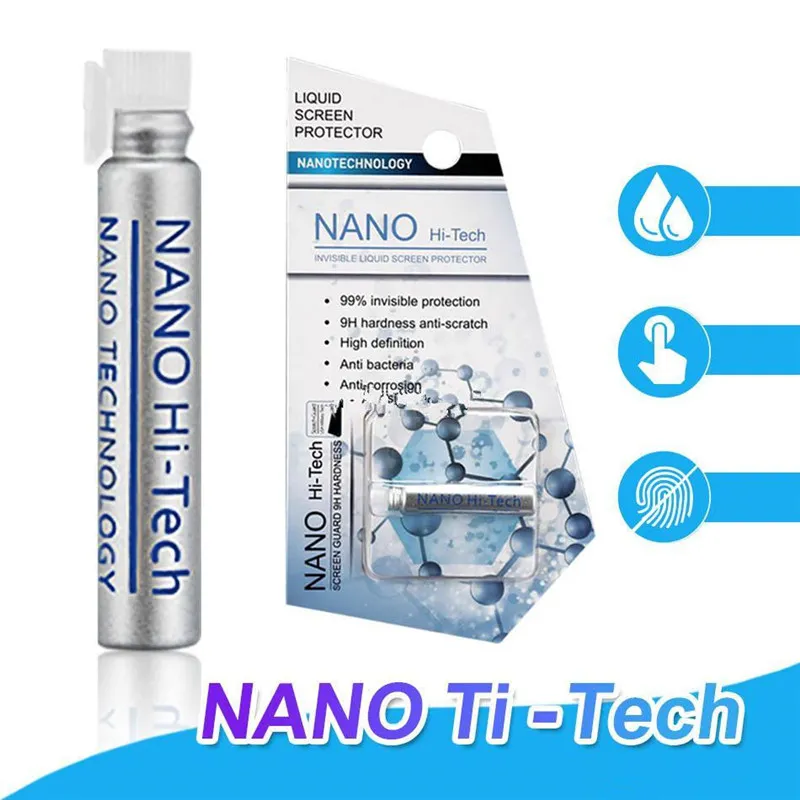 2021 1 ml líquido nano hi-tech protetor de tela 3d borda curvada anti riscos protetor cheio corpo móvel para iphone x samsung s9