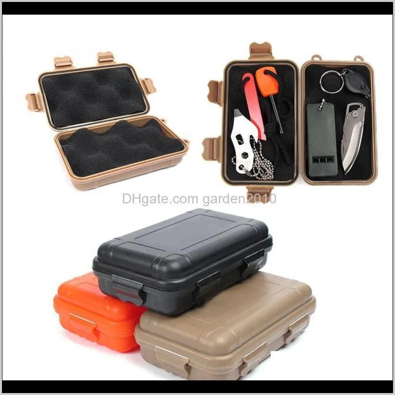 outdoor airtight survival storage case shockproof waterproof camping travel container carry storage box size s/l