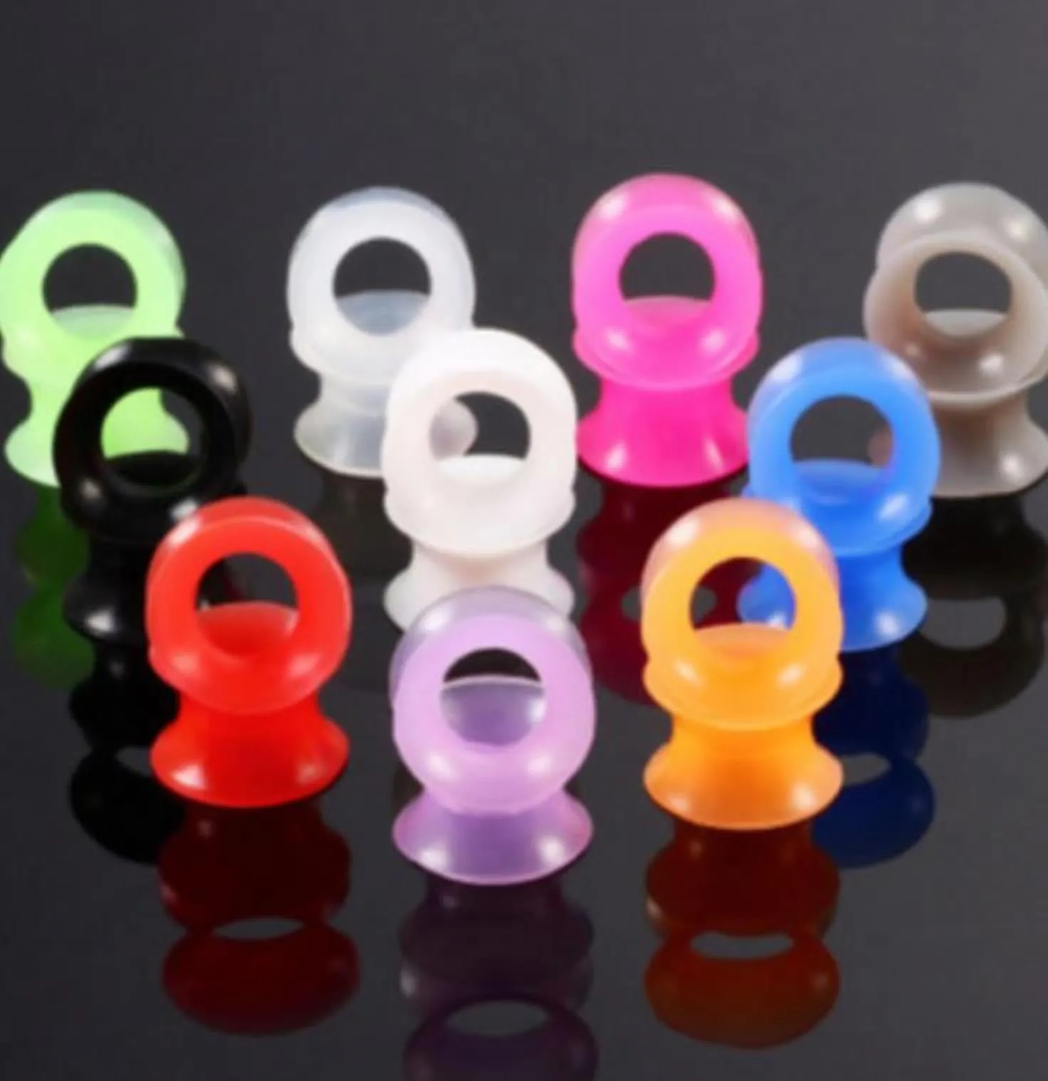 Tunnels Jewelry Multi Body Gauges Ear Ear Size 3-25mm Soft Stretchers Sile 100pcs Colors From Plugs