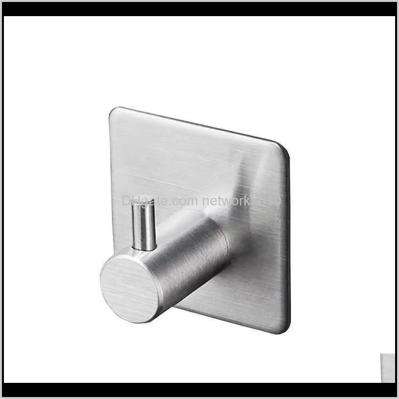stainless steel wall hooks hanger waterproof strong adhesive hooks kitchen bathroom shower wall rustproof towel hat hook