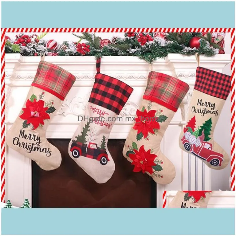 Christmas Stocking Gift Bag Christmas Hanging Socks Cute Candy Gift Bag Christmas Decorative Socks Bags Party Supplies CGY332