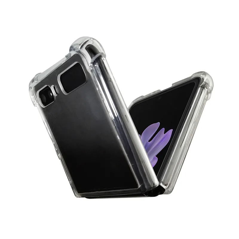 Teléfono móvil transparente desmontable acrílico tpu pc funda para Samsung Galaxy Z Flip 3 5G A