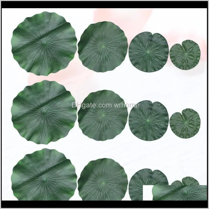 12 Pcs/1 Pack Lotus Leaf Artificial Leaves Decorative Leaf Performance Party Ornament Fish Tank Pond Lotus (10cm, 17cm,20cm1