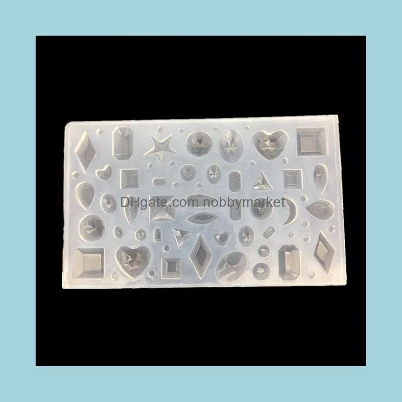 Multi Shape Pendant Silicone Mold Gem Cabochon beads Resin Silicone Moulds for Jewelry DIY Making Epoxy Resin Molds