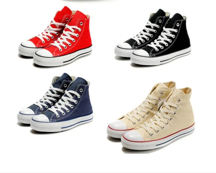 Chaussures habillées Taille 35-45 Unisexe High-Top Adult Women's Men's Canvas Shoes 13 couleurs