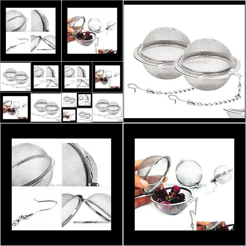  fedex best price 200pcs/lot stainless steel tea pot infuser sphere mesh strainer ball 5.5cm