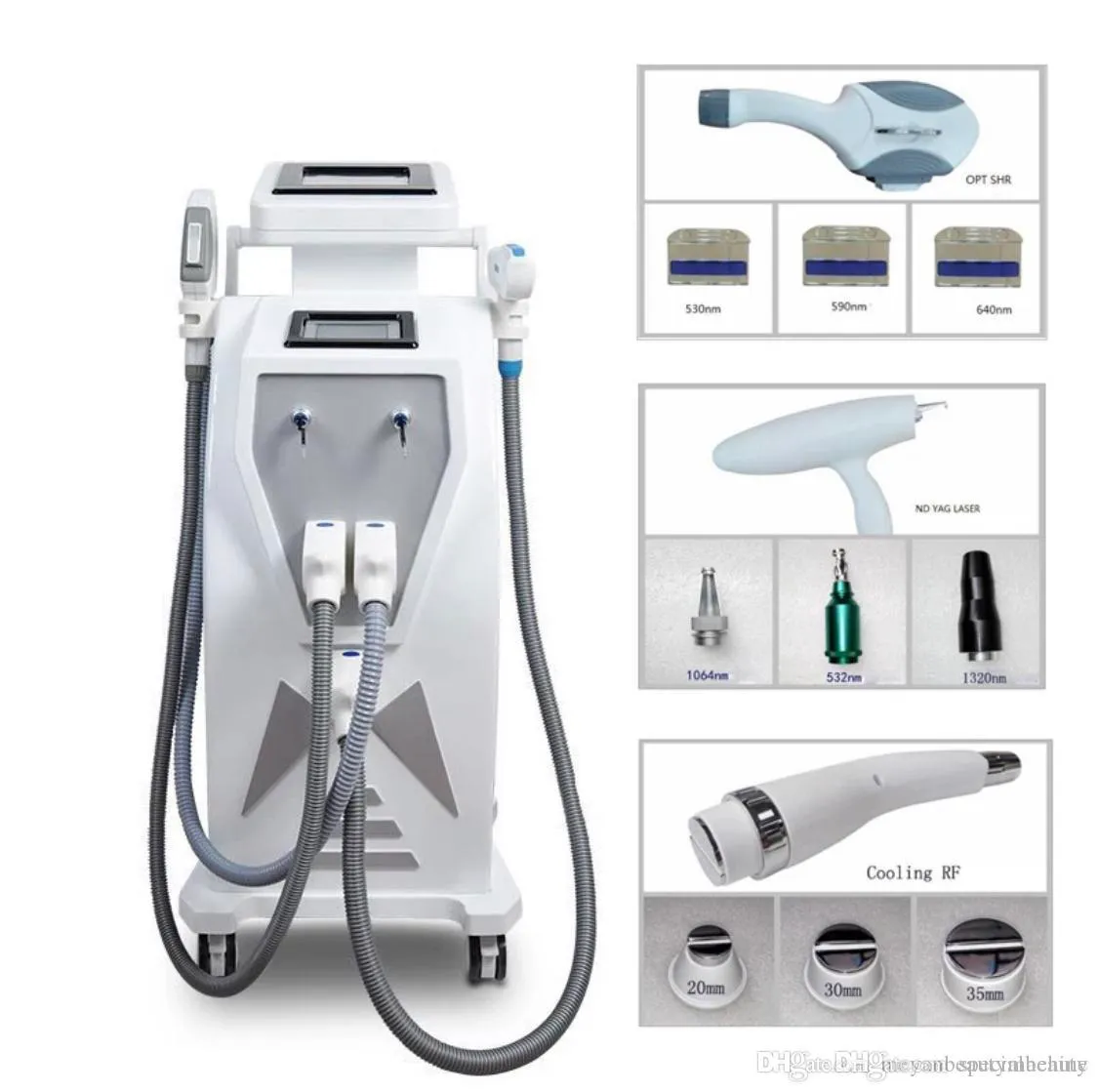 ELIGHT 2023 OPT e Nd-YAG Laser per la rimozione dei tatuaggi E-Light IPL 1064nm 532nm 1320nm Maniglie per macchine per la depilazione con congelamento del peeling al carbonio