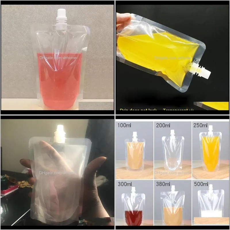 pack, stand-up plastic drink packaging bag spout pouch for beverage liquid juice milk coffee storage bags