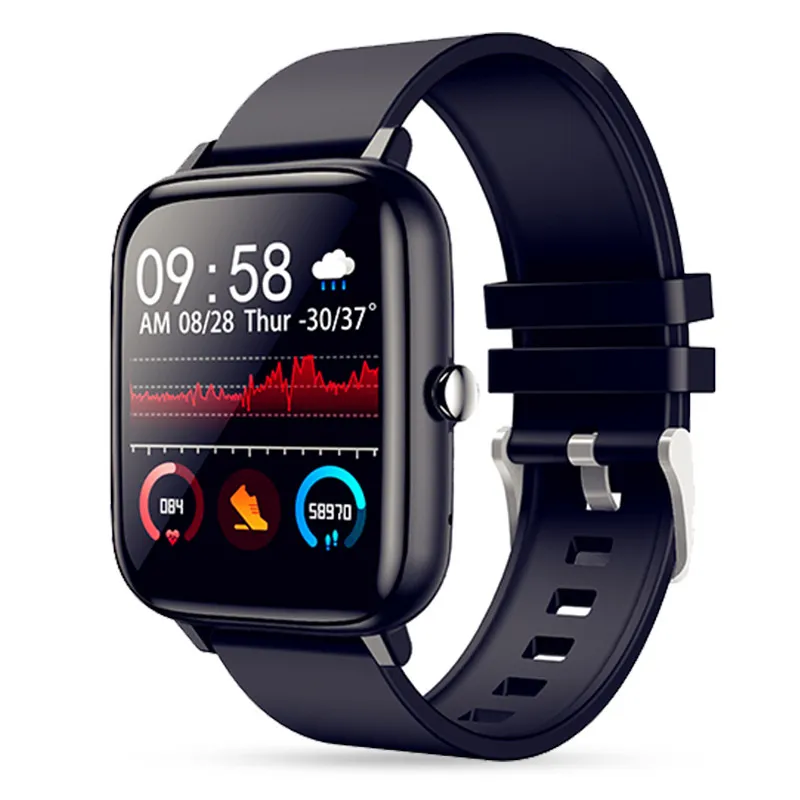 P6 1.54 inç Ekran Erkekler Bluetooth Çağrı EKG Akıllı Saatler Kadınlar Kan Basıncı Spor Smartwatch Android IOS Için Için Uyku DHL / UPS Hızlı İzleme