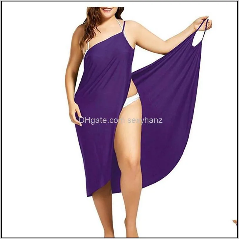 s-5xl women bikini cover up wrap solid color beach maxi dresses sexy backless slip dresses gallus dress beachwear lady party clothing