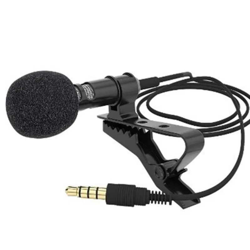 Mini Portable Lavalier Microphone Condenser Clip-on Lapel Mic Przewodowy 3.5mm Microfon dla telefonu do laptopa