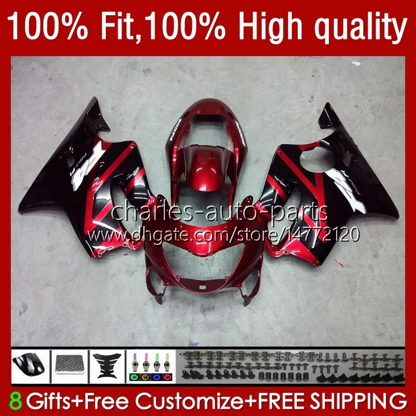 Molde de inyección para HONDA CBR 600F4i 600 F4i FS CC F4 i 2004 2005 2006 2007 Cuerpo 55No.98 CBR600F4i CBR600FS 04-07 600CC CBR600 F4i 04 05 06 07 Kit de carenado OEM Vino rojo