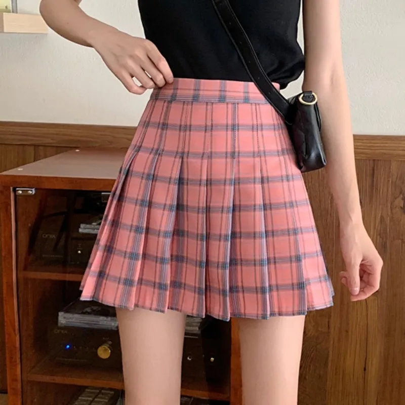 Fashion Kawaii Summer Women Skirts High Waist Cute Sweet Girl's Pleated Skirt Korean Style Mini Skirts for Women 210518