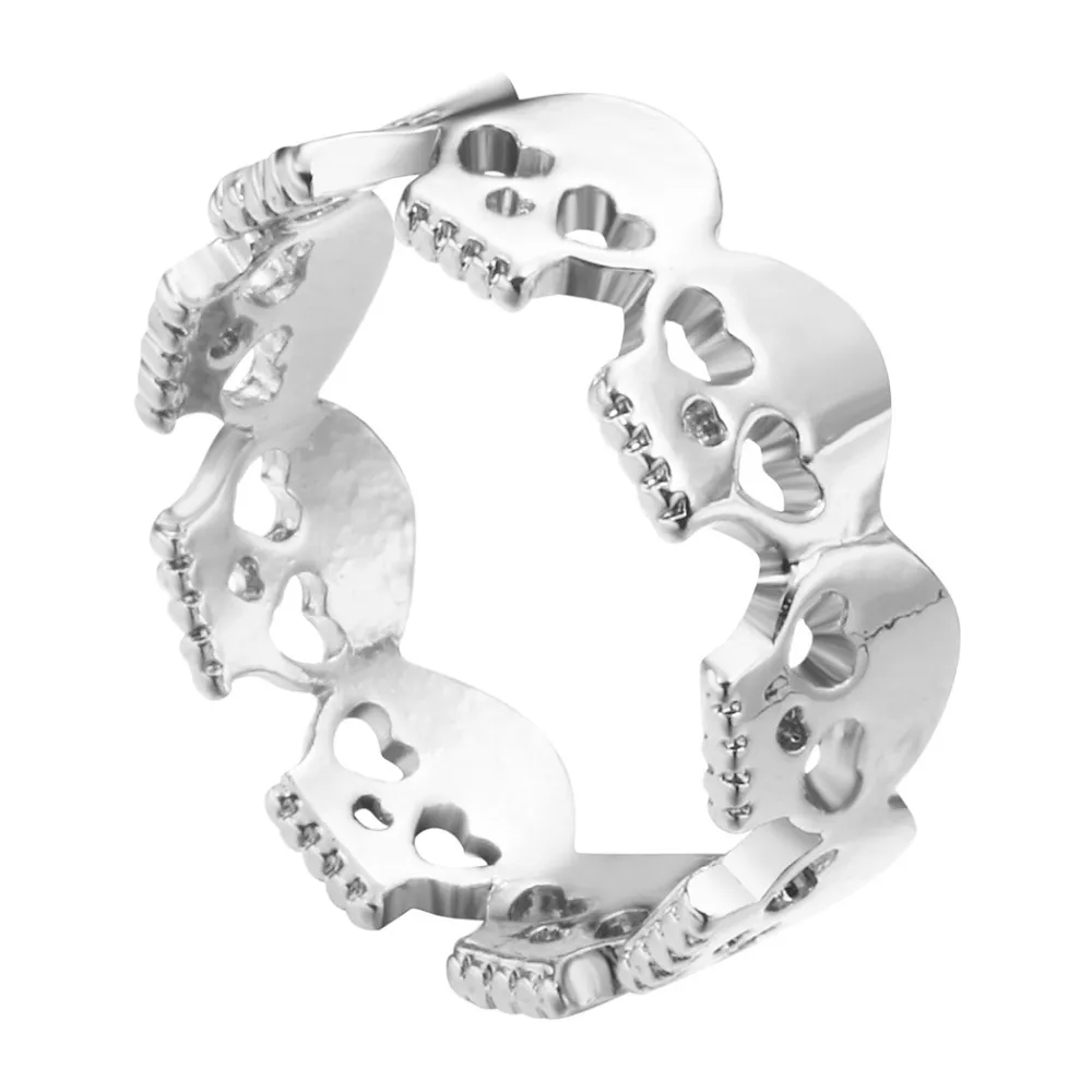 Punk Skeleton Skulls Кольцо для Женщин Мужчины Женские Девушки Cool Старинные Мода Золото Модные Кольца Boho Chic Ювелирные Изделия Подарок на день рождения