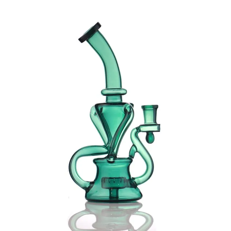 9 inches Tornado Hookah Recycler Glass Bong Recyclable Dab Rigs Smoking