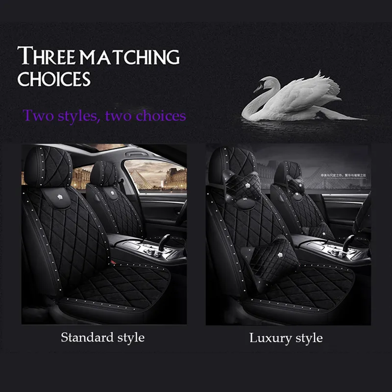 100% Natural Rhinestones Swan Plush Car Seat Cover For Lada Bmw Toyota Audi  Honda Universal Size Cushion Full Set Purple From Jie89, $205.95