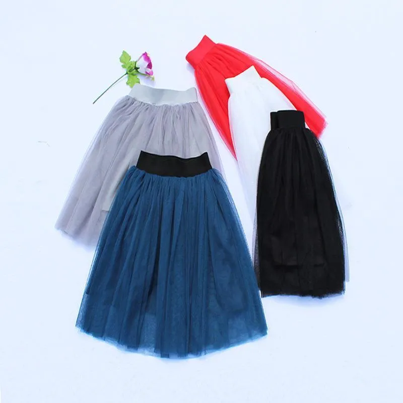 Skirts 2022 Lovely Fluffy Soft Tulle Girls Tutu Skirt Pettiskirt Mesh For 3-13 Years Kids Big Girl Princess Ball Gown