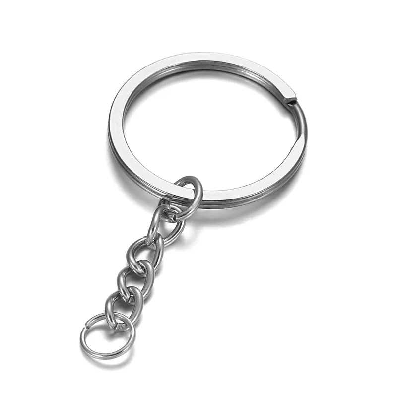Key Chain Key Ring keychain Bronze Rhodium Gold 30mm Long Round Split Keyrings Keychain Jewelry Making Wholesale
