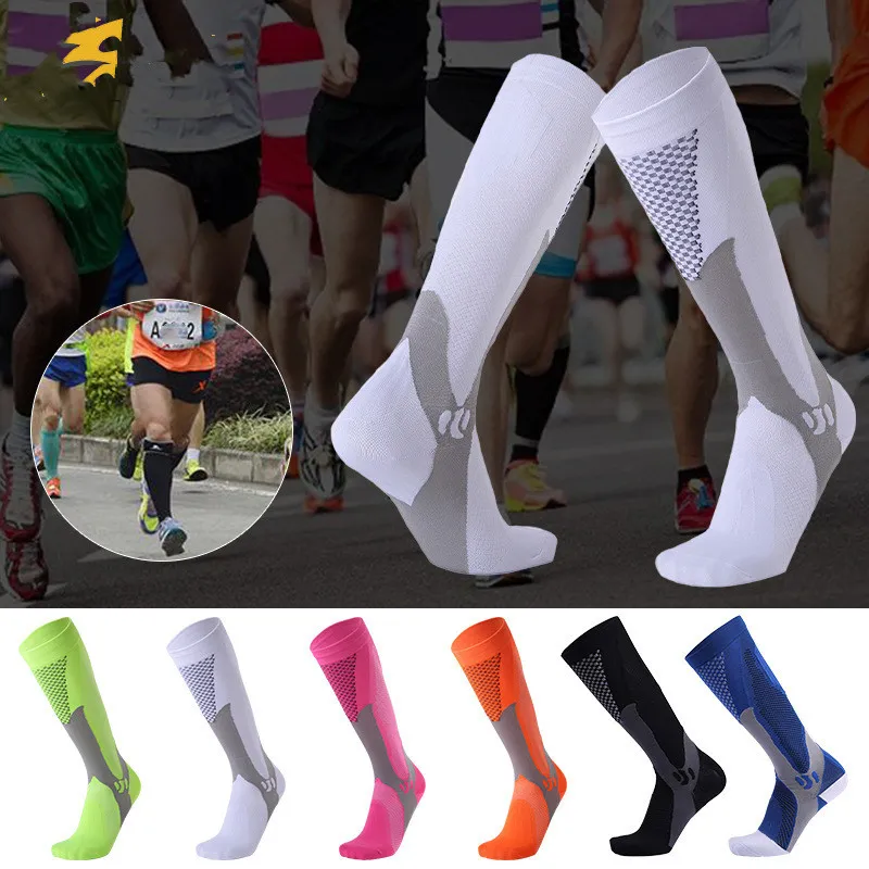 Outdoor Running Scocks Skarpetki Kompresyjne Dorosłych Sprężyna i Lato Long Tube Stocking Marathon Sports Sock Hurtownie Custom