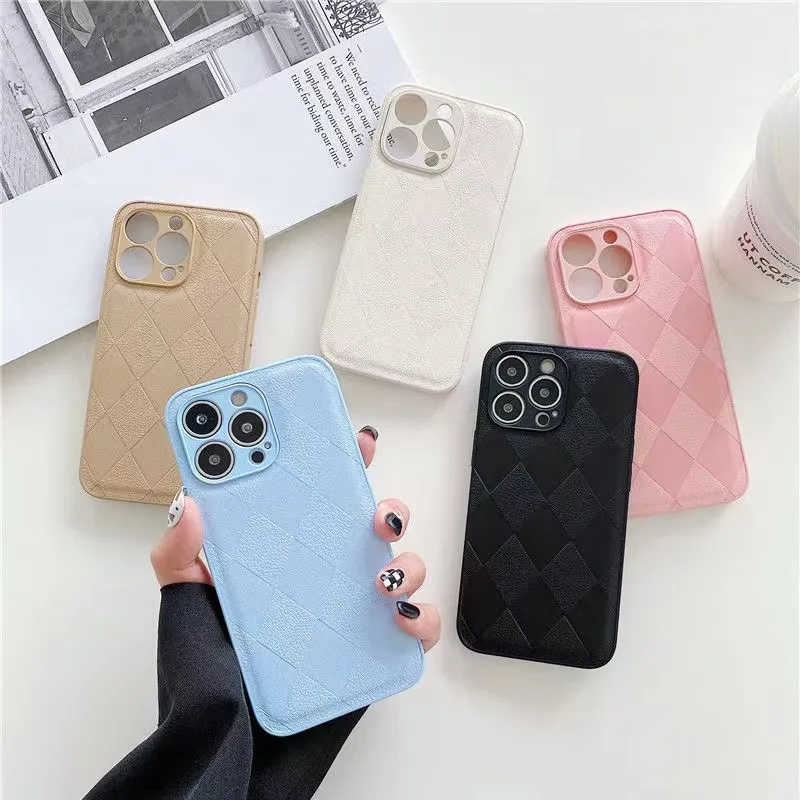 Fundas de teléfono con textura de cuero a prueba de golpes para iPhone 13 Pro Max 12 11 Pro XR X XS 6S 7 8 Plus SE2020 13 Mini cubierta de protección completa suave para cámara