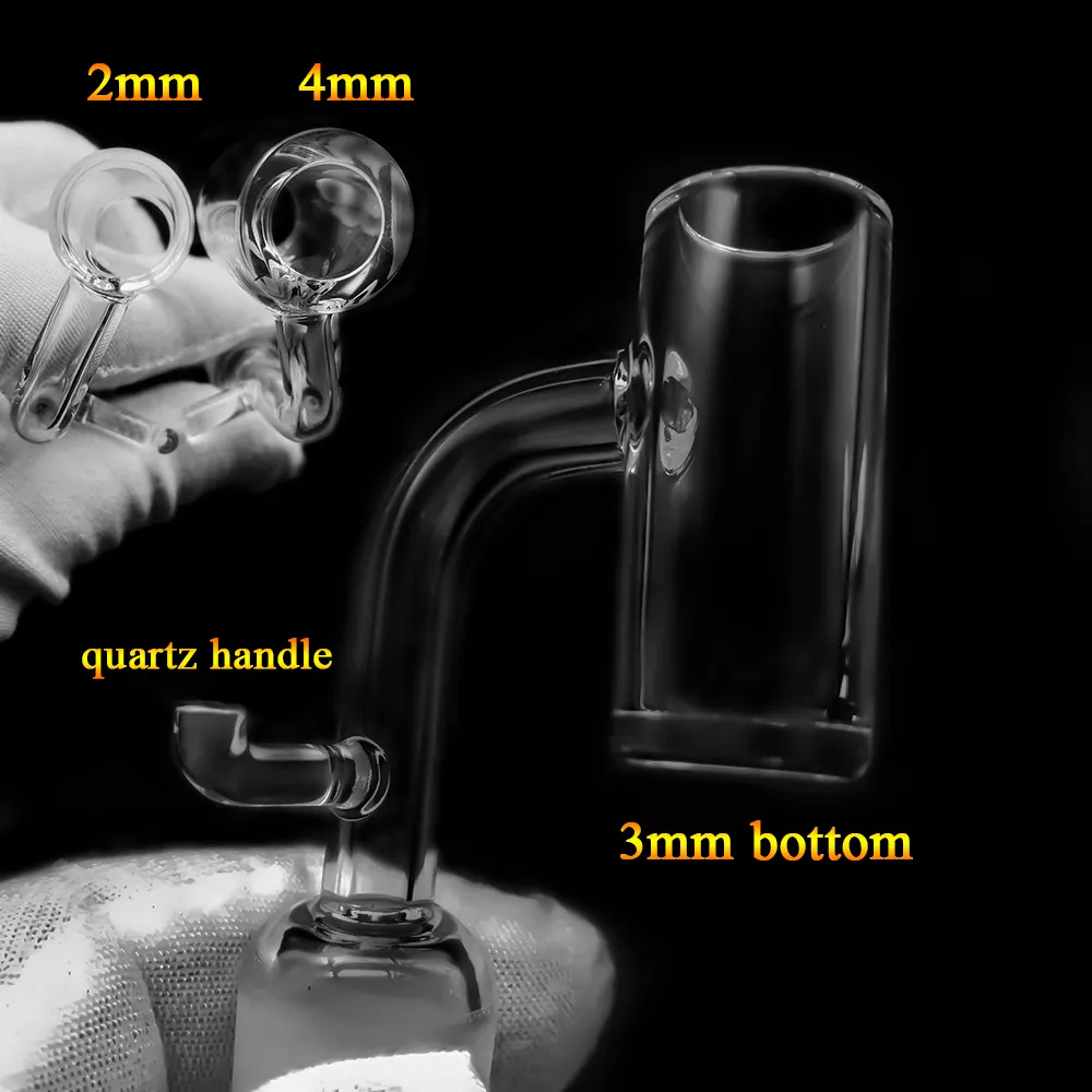 Smoking 3mmThick Bottom Real Quartz Enail Bong Domeless Nails Fit16mm 20mm Coil with Male Female 90°Joint For Banger Nail Glass Bongs Rigs