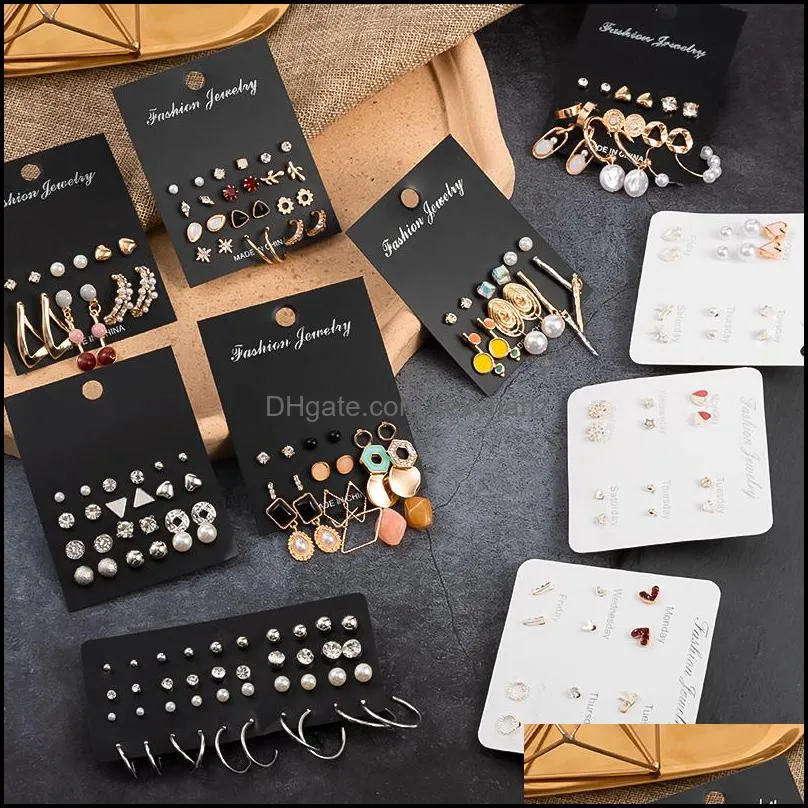 Korean Stud Earrings for Women Vintage Small Earrings Geometric Pearl Metal Gold Earring 2021 earings Trend Jewelry